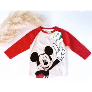 Zara Mickey Mouse Raglan Baseball Shirt